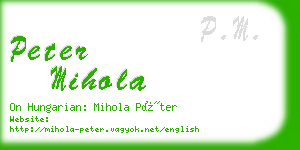 peter mihola business card